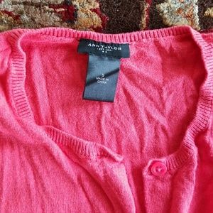 Ann Taylor button down Cardigan in Salmon